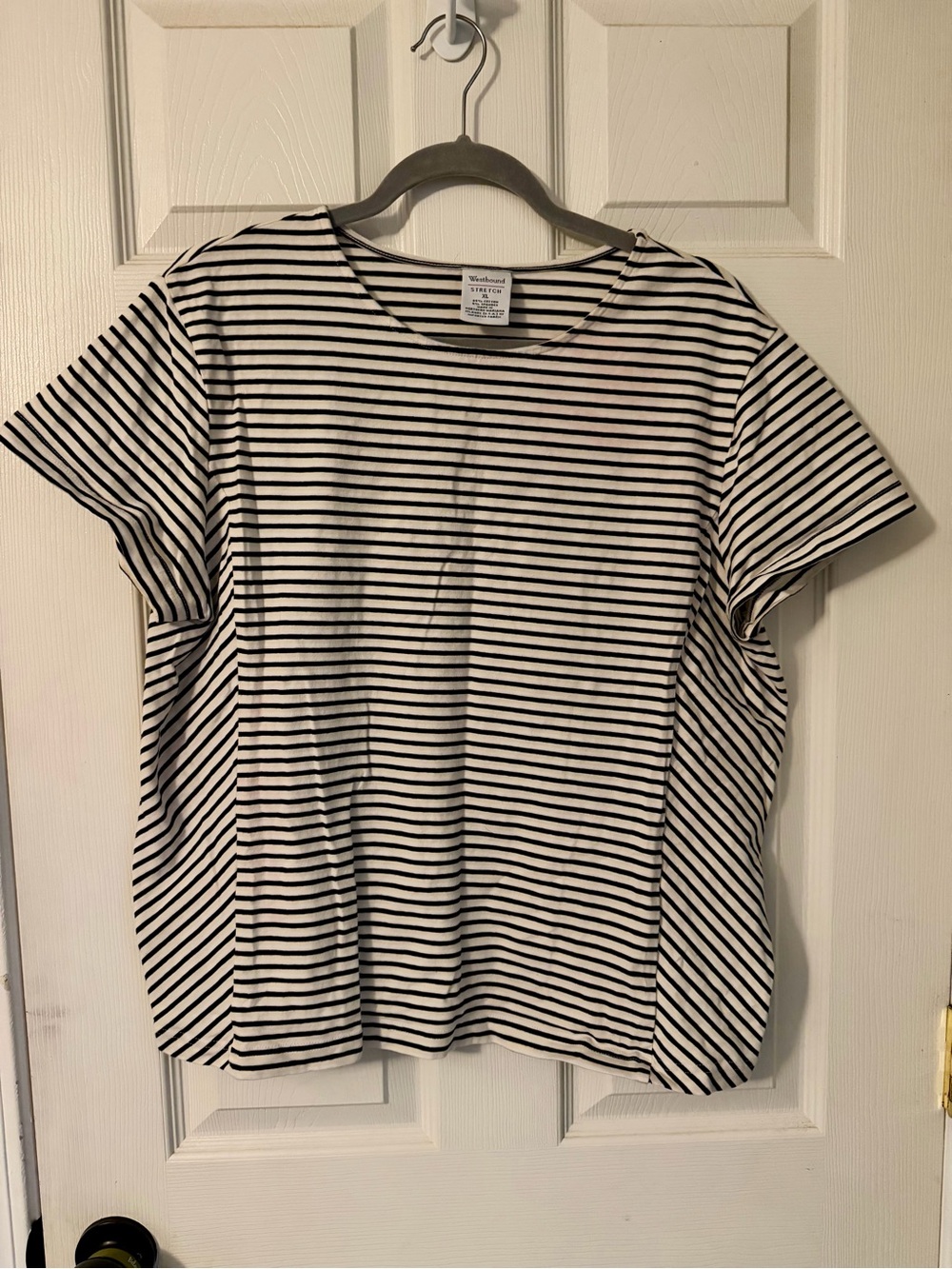 Classic Black, White & Cream Striped Crewneck T-Shirt